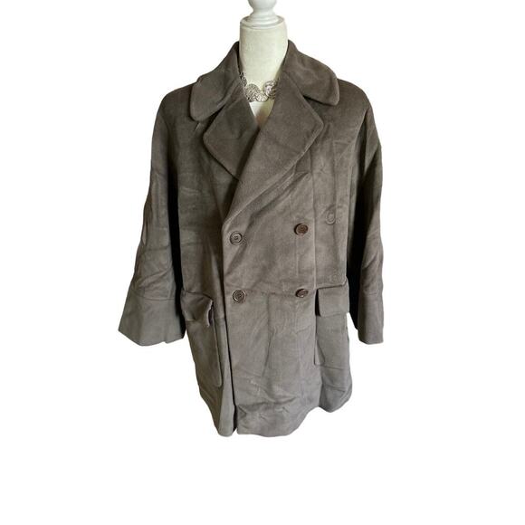 VINTAGE Maska Wool-Cashmere Oversized PeaCoat, Womens size IT 42/US 6, med-large - Picture 1 of 15